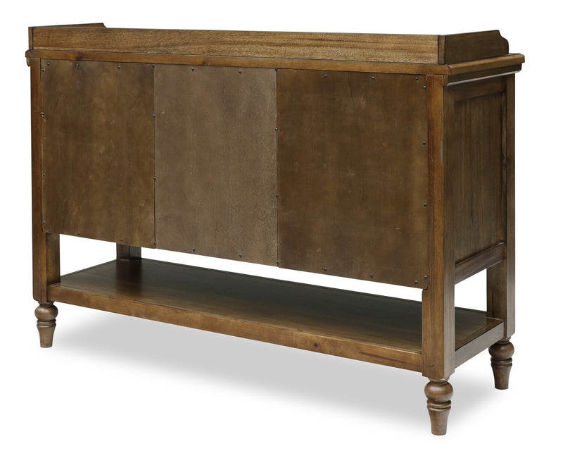 Desserte de salle à manger Clara de 56 po (L) avec rangement, tablettes et tiroirs - brune