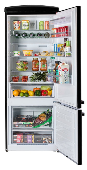 Réfrigérateur Classic Rétro d’Unique de 28 po et de 17 pi3 à congélateur inférieur - noir - UNQ-455L B AC