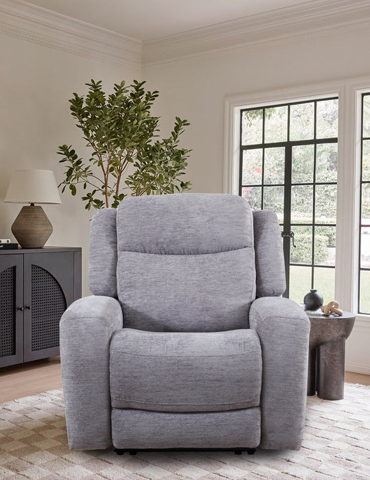 Fauteuil à inclinaison électrique Atlantis de 38 po en tissu avec port USB - gris tourterelle