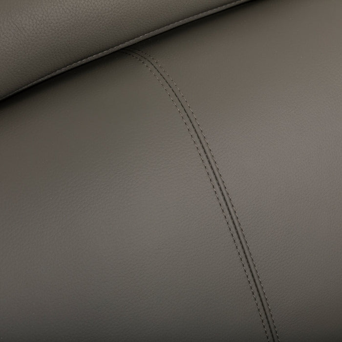 Sofa sectionnel de droite à inclinaison électrique Valentino 3 pièces en cuir véritable avec appuie-têtes réglables - gris