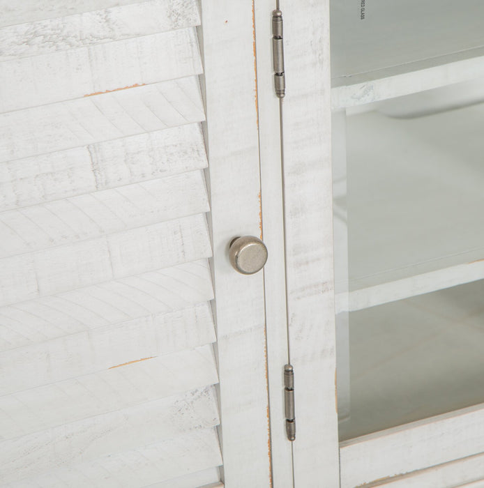 Meuble audio-vidéo rustique Baron 4 pièces de 114 po en pin avec rangement et système de gestion des câbles pour téléviseurs jusqu’à 70 po - albâtre