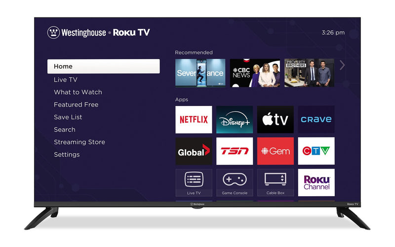 Téléviseur intelligent QLED Westinghouse UHD 4K de 43 po avec Roku TV (WR43QC5500) - modèle 2025