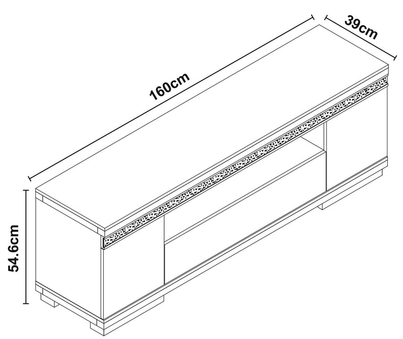 Meuble pour téléviseur moderne Garbo de 63 po avec rangement et système de gestion des câbles pour téléviseurs jusqu’à 70 po - blanc