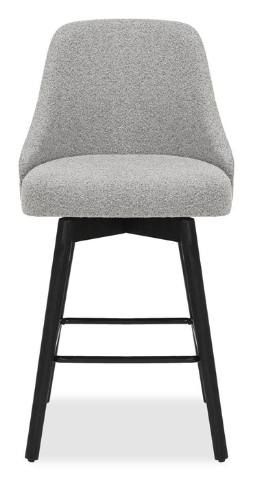 Tabouret Nash de hauteur comptoir en tissu de polyester et en métal avec siège pivotant - gris foncé