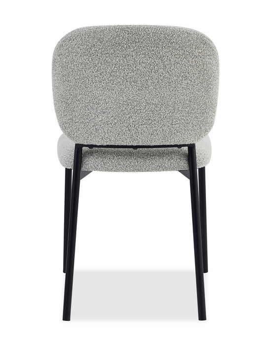 Chaise de salle à manger Luka en tissu bouclé et en métal - beige 