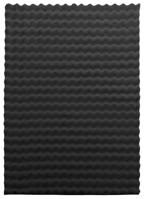 Carpette Dream Step à bulles en fausse fourrure gris foncé avec mousse à mémoire de forme - 5 pi x 7 pi