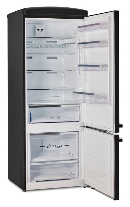 Réfrigérateur Classic Rétro d’Unique de 28 po et de 17 pi3 à congélateur inférieur - noir mat - UNQ-455L MB AC