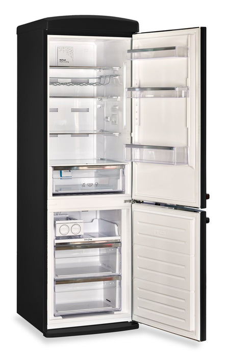 Réfrigérateur Classic Rétro par Unique de 24 po et de 12 pi3 à congélateur inférieur - noir mat - UGP-340L MB AC