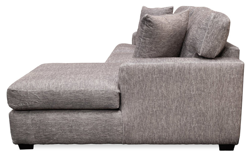 Sofa sectionnel de droite Luxe 3 pièces fabriqué au Canada en tissu avec coussins amovibles - gris colombe Zaftig