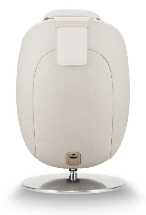 Fauteuil de massage inclinable LG de 29,6 po en tissu d’apparence cuir avec pouf assorti - beige