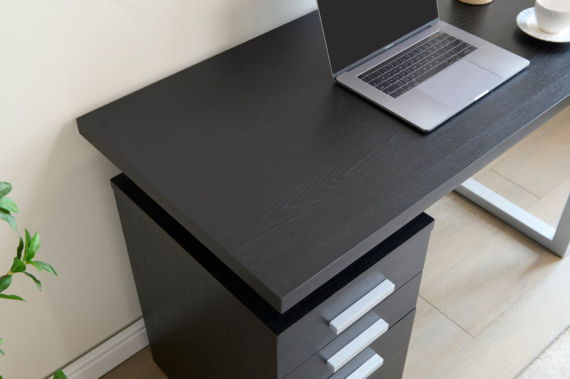 Bureau réversible Oscar de 47 po avec rangement - noir mat