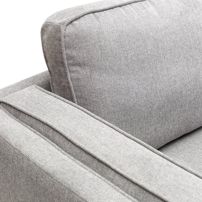 Sofa Kassia de Kort & Co. de 80 po de format condo en tissu d’apparence lin avec base et pattes en bois - gris