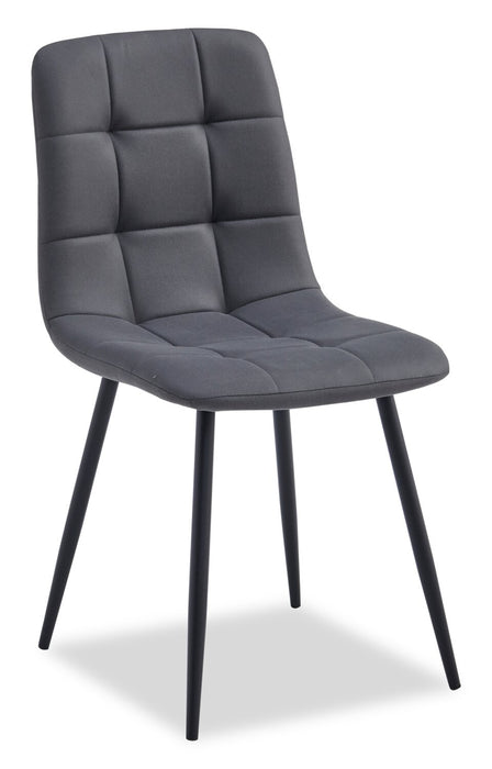 Ensemble de salle à manger Arlo 7 pièces en pierre frittée et métal avec table de 55 po (L) et 6 chaises anthracites - anthracite, gris et noir