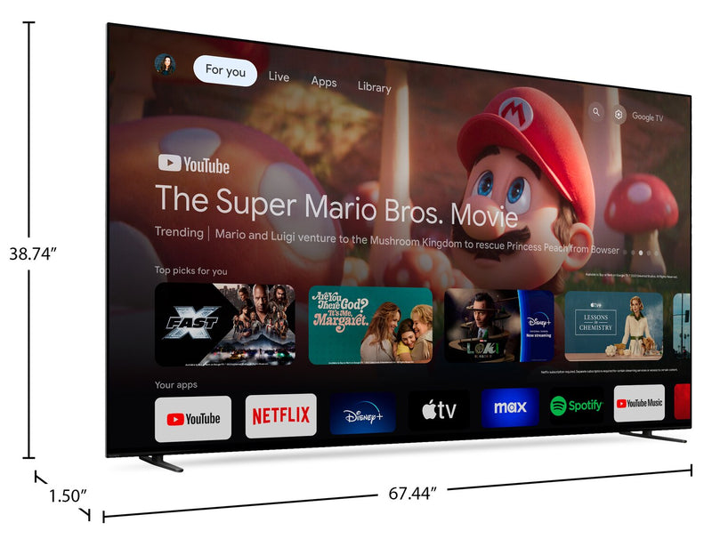 Téléviseur intelligent DELO Sony Bravia 8 UHD 4K de 77 po avec Google TVMC (K77XR80) - modèle 2024