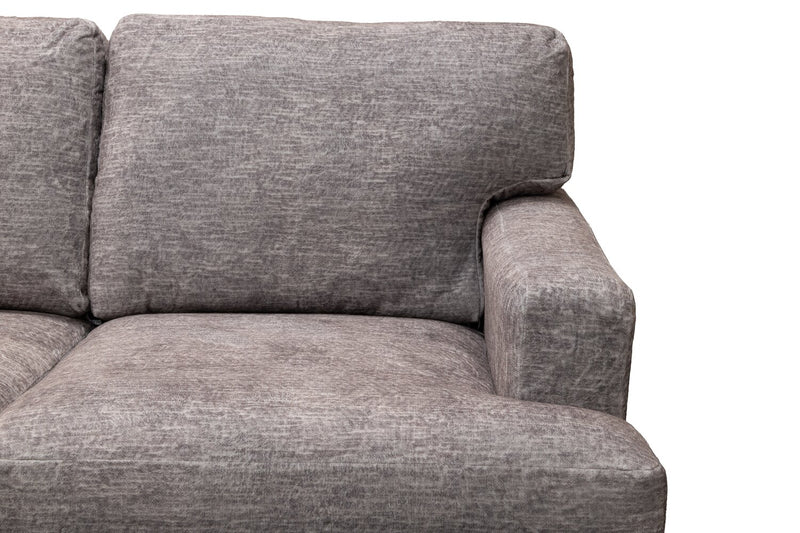 Sofa sectionnel de gauche Luxe 3 pièces fabriqué au Canada en tissu avec coussins amovibles - gris colombe Zaftig