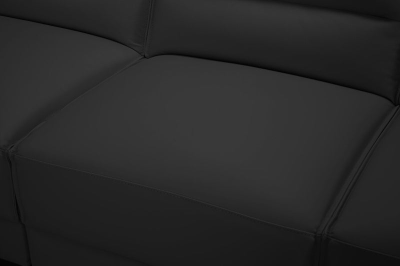Sofa sectionnel de gauche Citadel 2 pièces en cuir véritable de qualité supérieure avec pattes en bois - noir