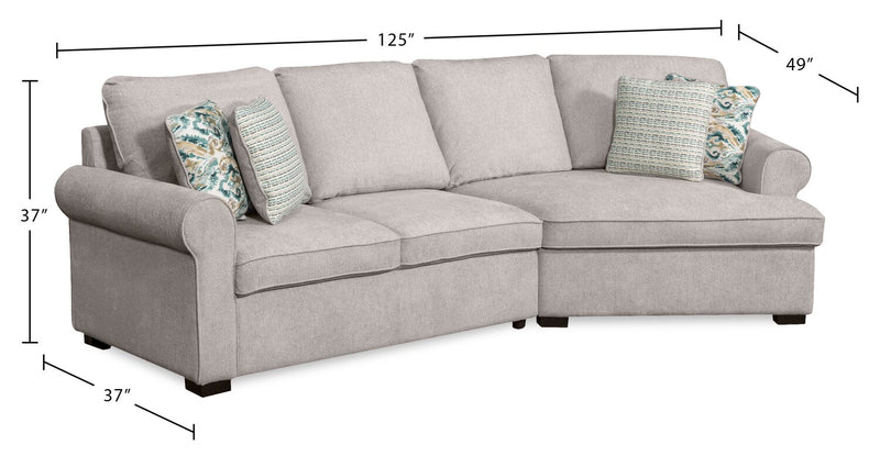 Sofa sectionnel enveloppant de droite Haven de Scott Living 2 pièces en tissu de chenille - gris