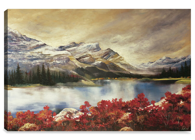 Œuvre d’art « Banff Red Trees » sur toile - 24 po x 36 po