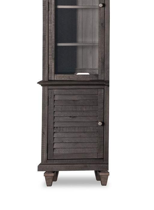 Section latérale rustique Baron de 22 po avec rangement et système de gestion des câbles - anthracite vieilli