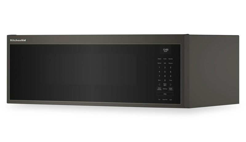 Four à micro-ondes à hotte intégrée intelligent à profil bas KitchenAid de 1,1 pi3 - minerai noir -  YKMML550RBE
