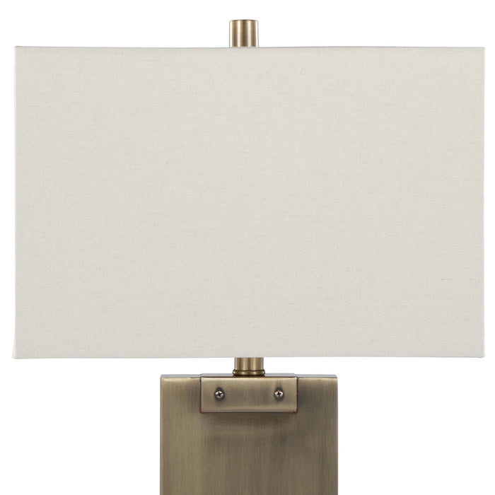 Lampe de table Nolan de 26 po en métal laiton antique 