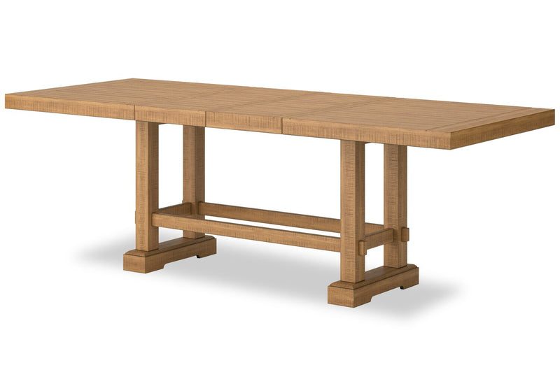 Ensemble de salle à manger Archer 6 pièces de hauteur comptoir avec table à rallonge, 72 po à 108 po, banc et 4 chaises - brun clair