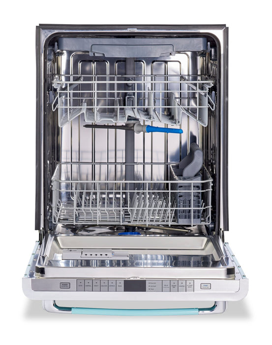 Lave-vaisselle Classic Rétro par Unique de 24 po et de 45 dBA avec commandes sur le dessus - turquoise brume marine - UGP-24CR DW T