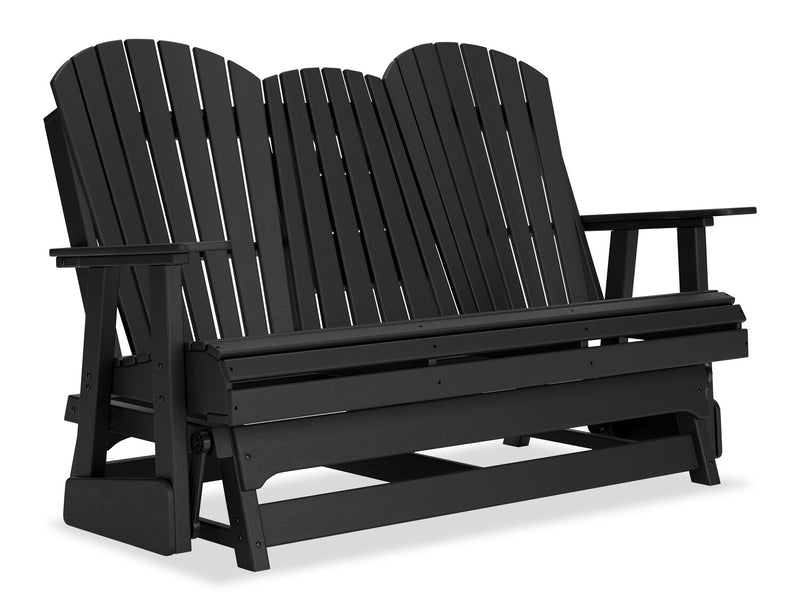 Causeuse pivotante et coulissante Lake pour la terrasse à l’extérieur -  plastique haute densité, résistant aux intempéries - noire