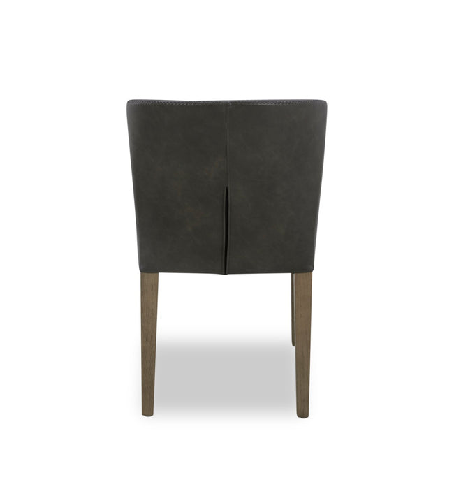 Chaise de salle à manger Arlo en tissu de cuir végétalien - anthracite