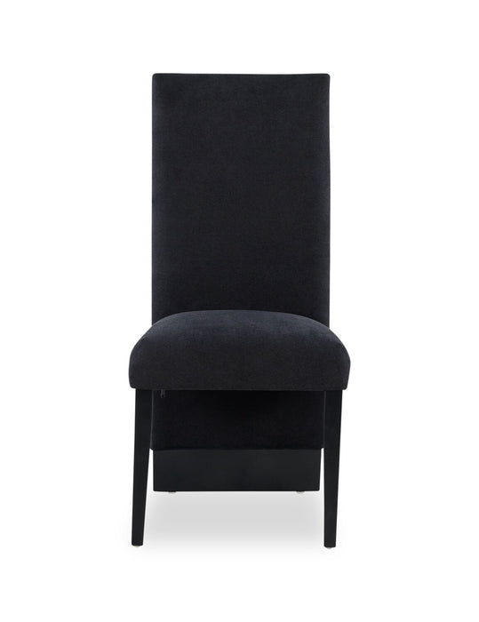 Ensemble de salle à manger Vega 5 pièces avec table de 82 po (L), imitation de marbre, base piédestal et 4 chaises - noir et blanc