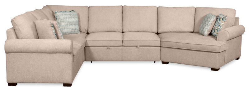 Sofa-lit sectionnel enveloppant de droite Haven de Scott Living 3 pièces en tissu de chenille - taupe 
