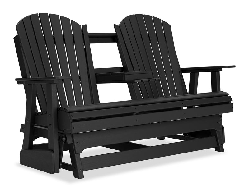 Causeuse pivotante et coulissante Lake pour la terrasse à l’extérieur -  plastique haute densité, résistant aux intempéries - noire