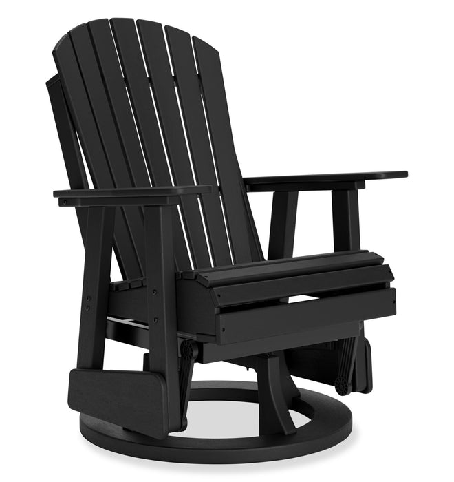 Fauteuil pivotant et coulissant Lake pour la terrasse à l’extérieur -  plastique haute densité, résistant aux intempéries - noir