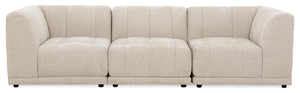 Sofa modulaire Oaklyn Kort & Co. de 109 po en tissu avec coussins de siège capitonnés - beige