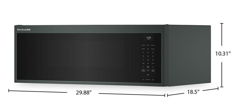 Four à micro-ondes à hotte intégrée intelligent à profil bas KitchenAid de 1,1 pi3 - genièvre - YKMML550RJP