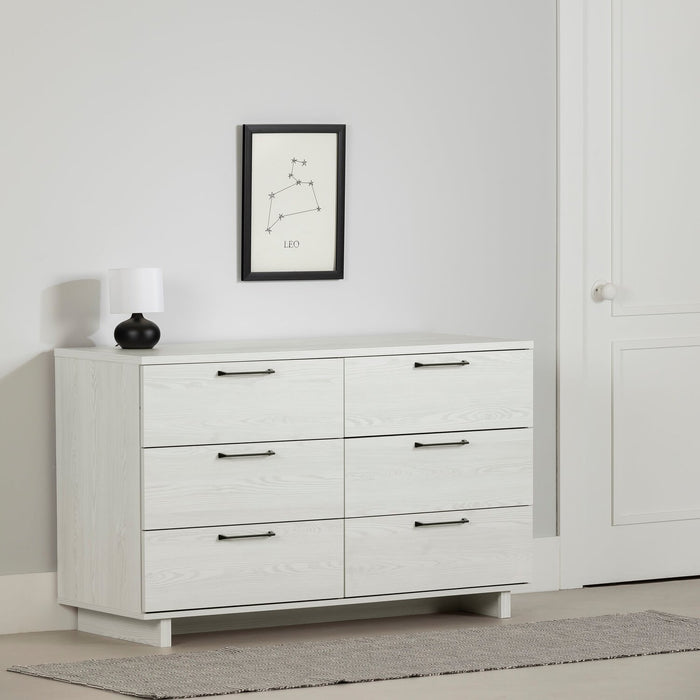 Commode Everley de 51,25 po (L) à 6 tiroirs - blanche