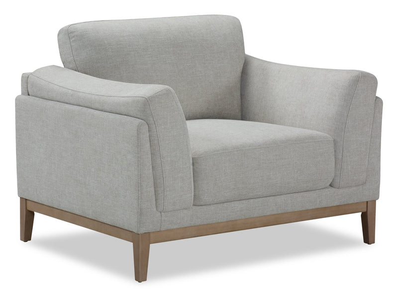 Fauteuil Valley de 44 po en tissu avec base et pattes en hévéa - sable