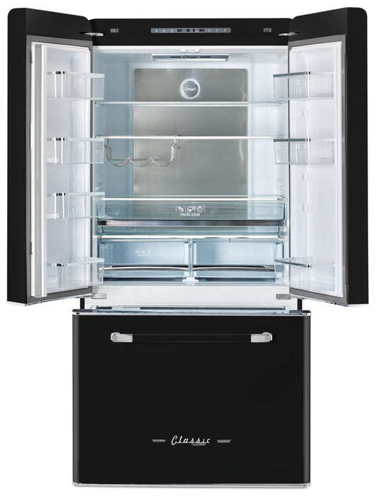 Réfrigérateur Classic Rétro par Unique de 36 po et de 21,4 pi3 de profondeur comptoir - noir minuit - UGP-595L B AC