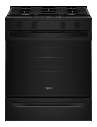 Cuisinière à gaz intelligente Whirlpool de 30 po, 5 pi³ – noir – WSGS3330TB