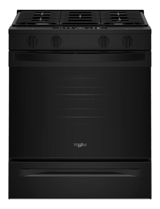 Cuisinière à gaz intelligente Whirlpool de 30 po, 5 pi³ – noir – WSGS3330TB
