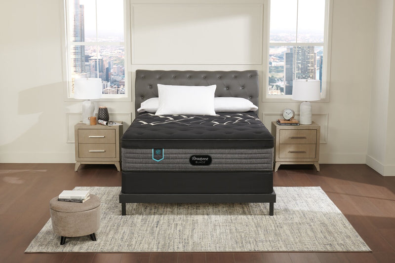 Ensemble matelas semi-ferme à Euro-plateau Presidential Suite de série Hotel de Beautyrest BlackMD pour lit double