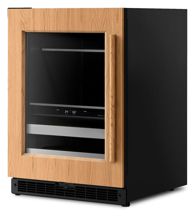 Refroidisseur à boissons KitchenAid de 24 po avec grilles à devant en bois - à panneau personnalisable - KUBL524SPA
