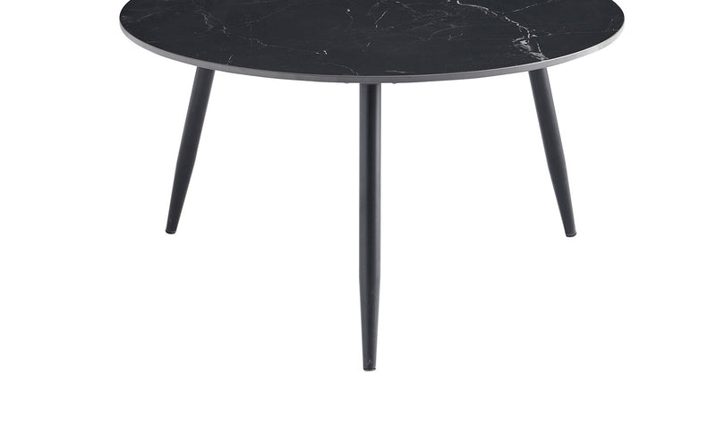 Ensemble 3 tables modernes Delancey de 31,5 po (table à café et 2 tables de bout) - noir