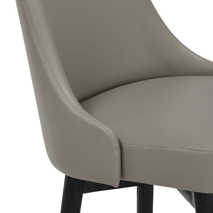 Tabouret Nash de hauteur comptoir en tissu de cuir végétalien et en métal avec siège pivotant - taupe