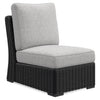 ["Fauteuil sans accoudoirs Jasper pour la terrasse à l’extérieur - osier en résine, tissu Nuvella"]