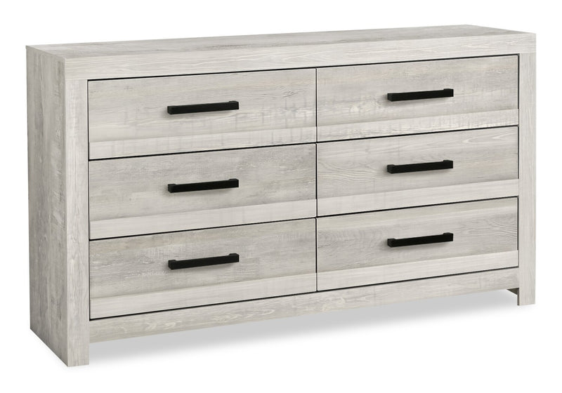 Commode de chambre à coucher Aspen de 59 po (L) x 33 po (H) à 6 tiroirs - grise