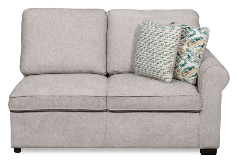 Sofa-lit sectionnel enveloppant de gauche Haven de Scott Living 3 pièces en tissu de chenille - gris 