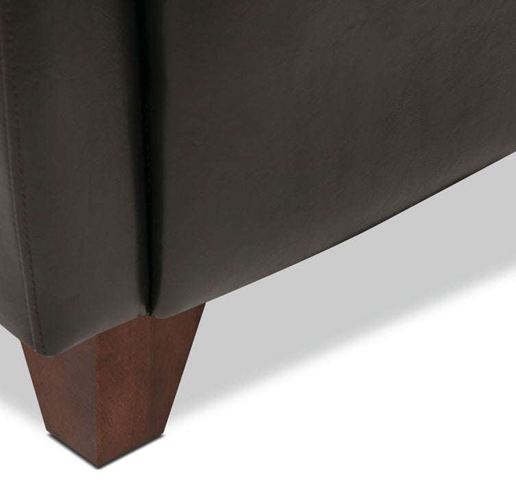 Fauteuil d’appoint Zello de 29,92 po en similicuir avec pattes en bois - brun