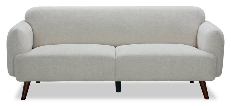 Sofa Sadie de 78,7 po en tissu avec pattes en hévéa - beige 