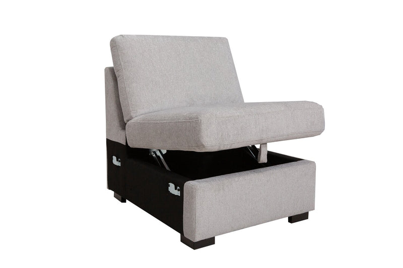 Sofa sectionnel de droite Vault 3 pièces avec fauteuil long de rangement et 2 fauteuils de rangement - gris